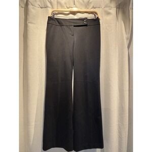 Ann Taylor Loft Petites Black Wide Leg Dress Pants Trouser 2P Double Button Tab
